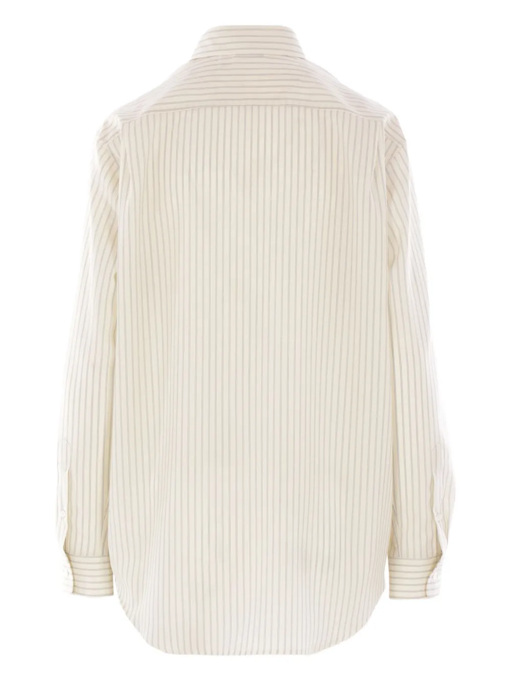 Auralee Gestreept poloshirt Wit