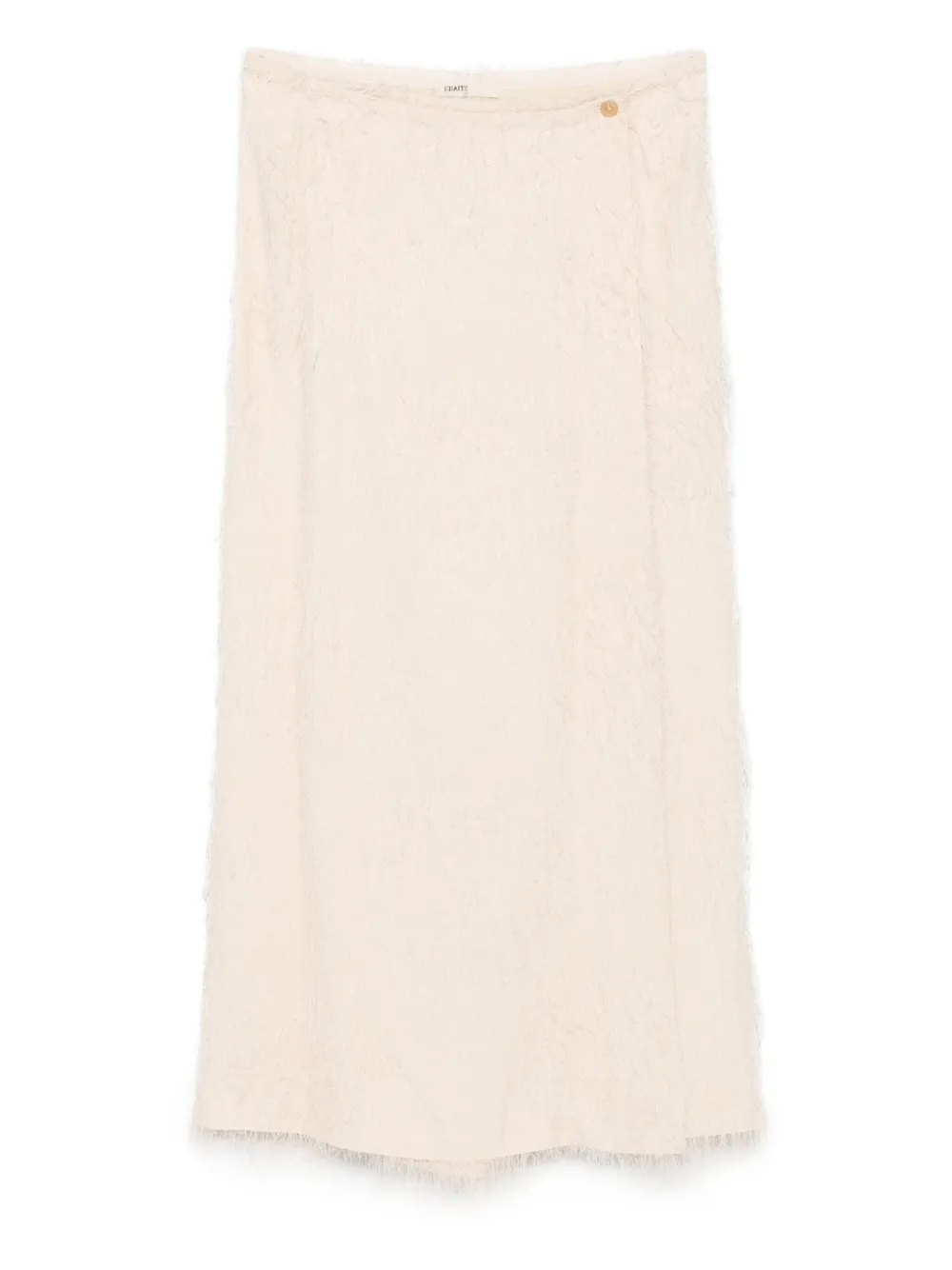 KHAITE frayed silk skirt Beige