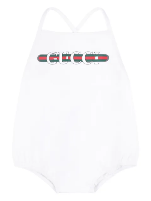 Gucci Kids مايوه بكرانيش وطبعة شعار الماركة