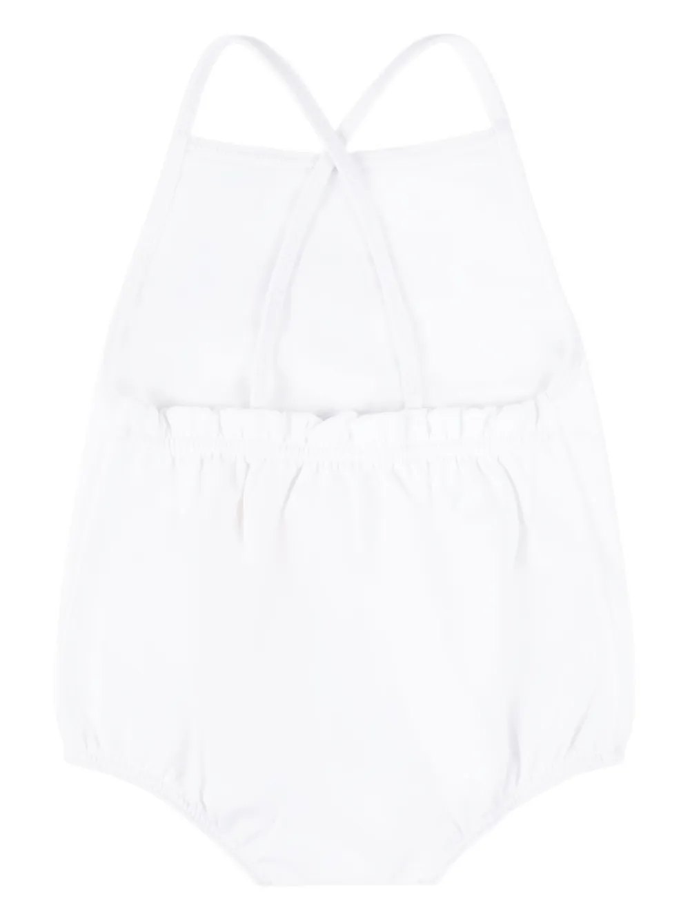 Gucci Kids logo-print ruffled swimsuit Wit