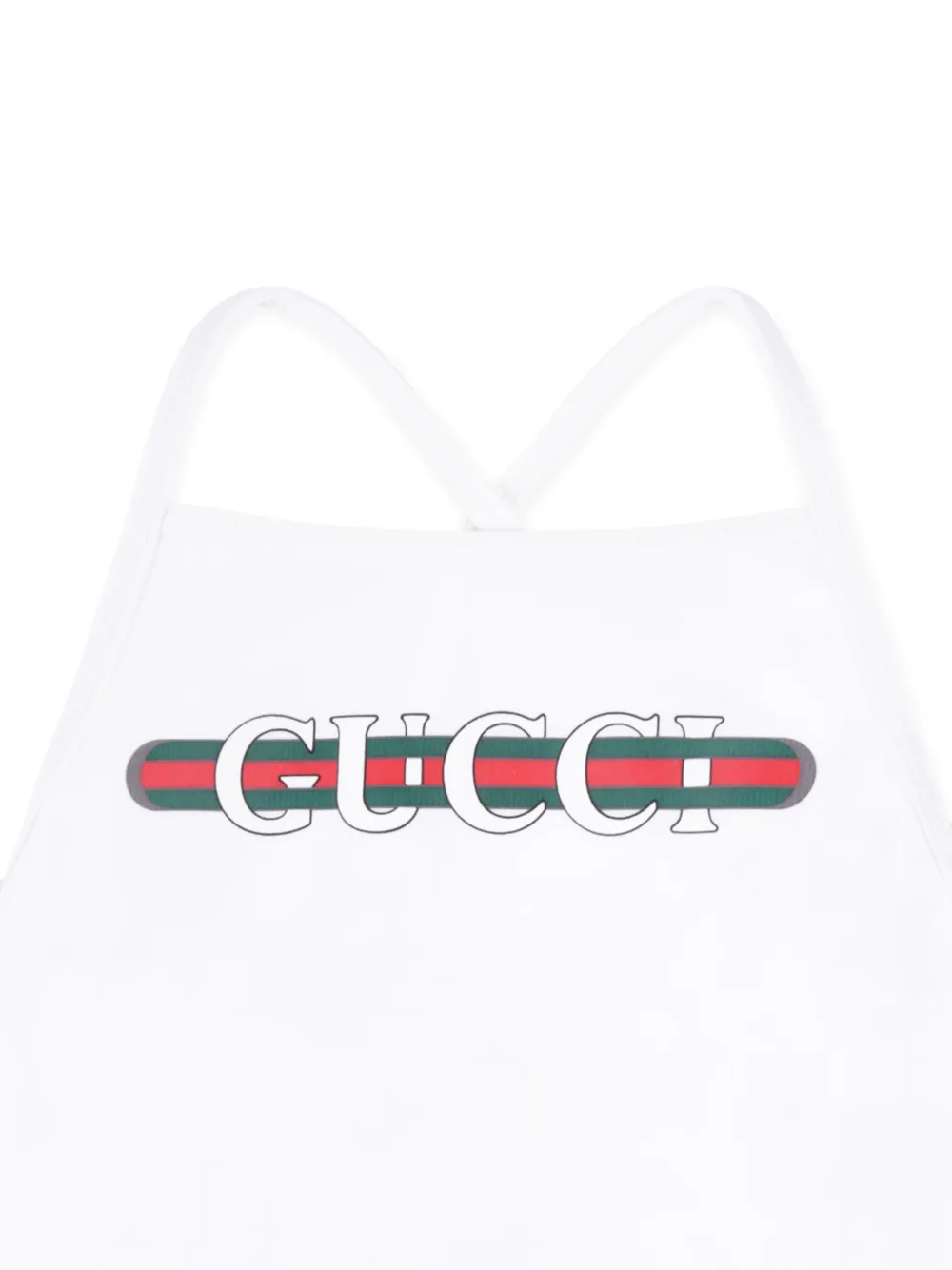 Gucci Kids logo-print ruffled swimsuit Wit