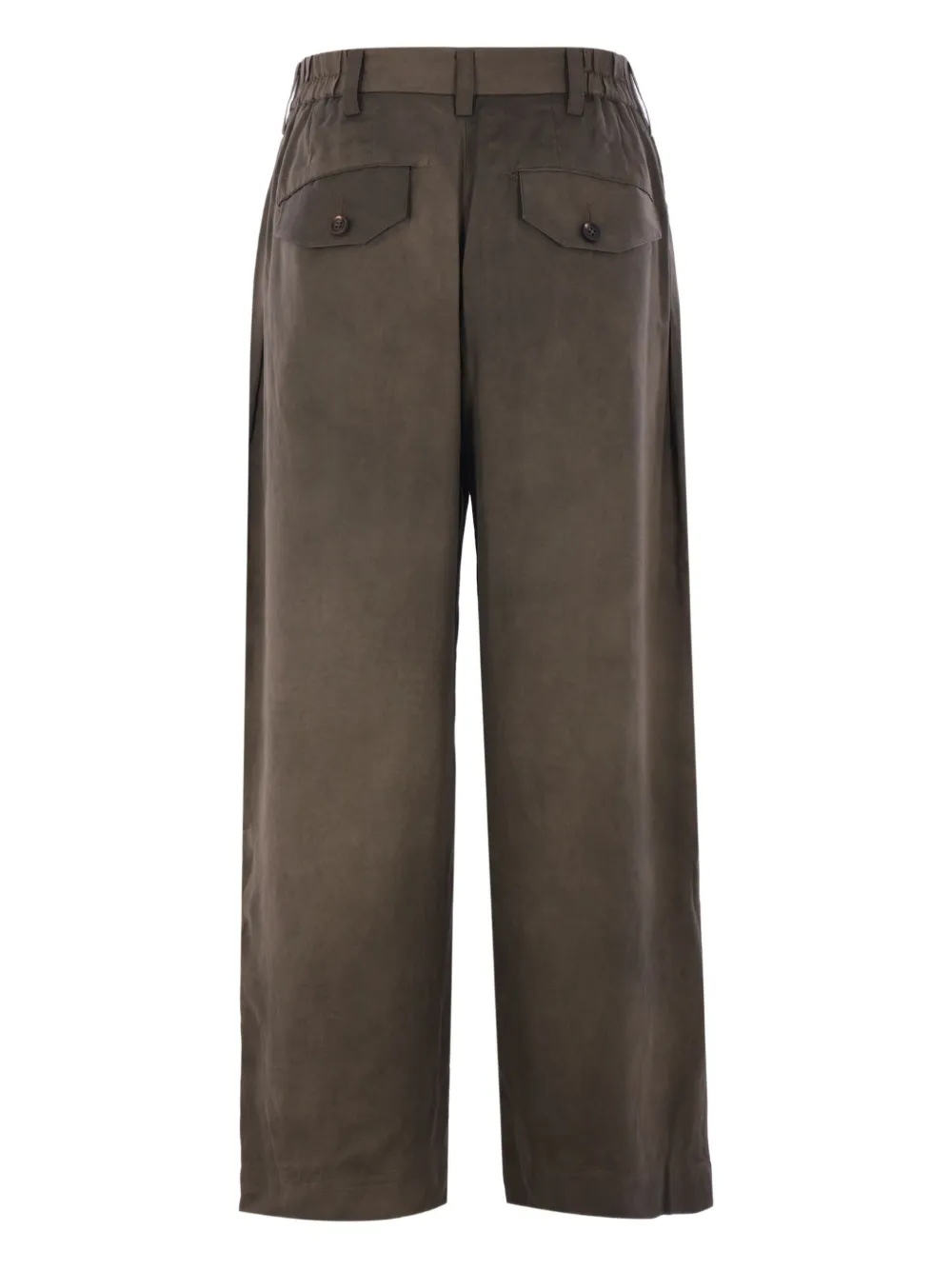Ziggy Chen Broek met elastische taille en dubbele plooi Bruin