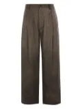 Ziggy Chen double-pleated elastic-waist trousers - Brown