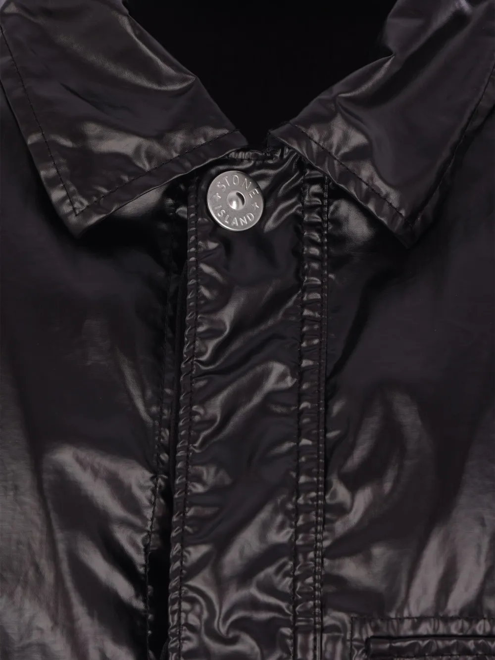Stone Island snap-button patch-pocket jacket Zwart