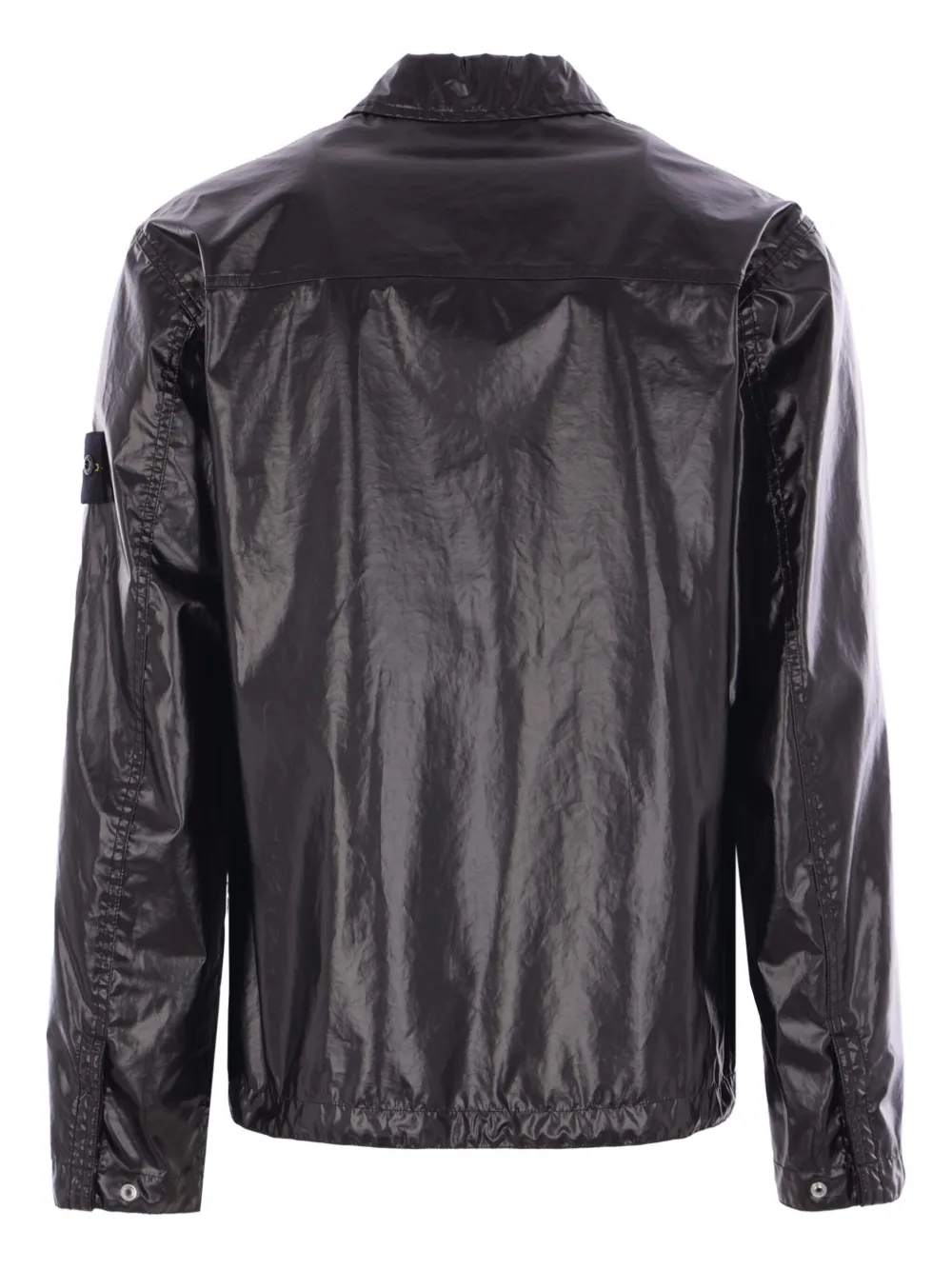 Stone Island snap-button patch-pocket jacket Zwart