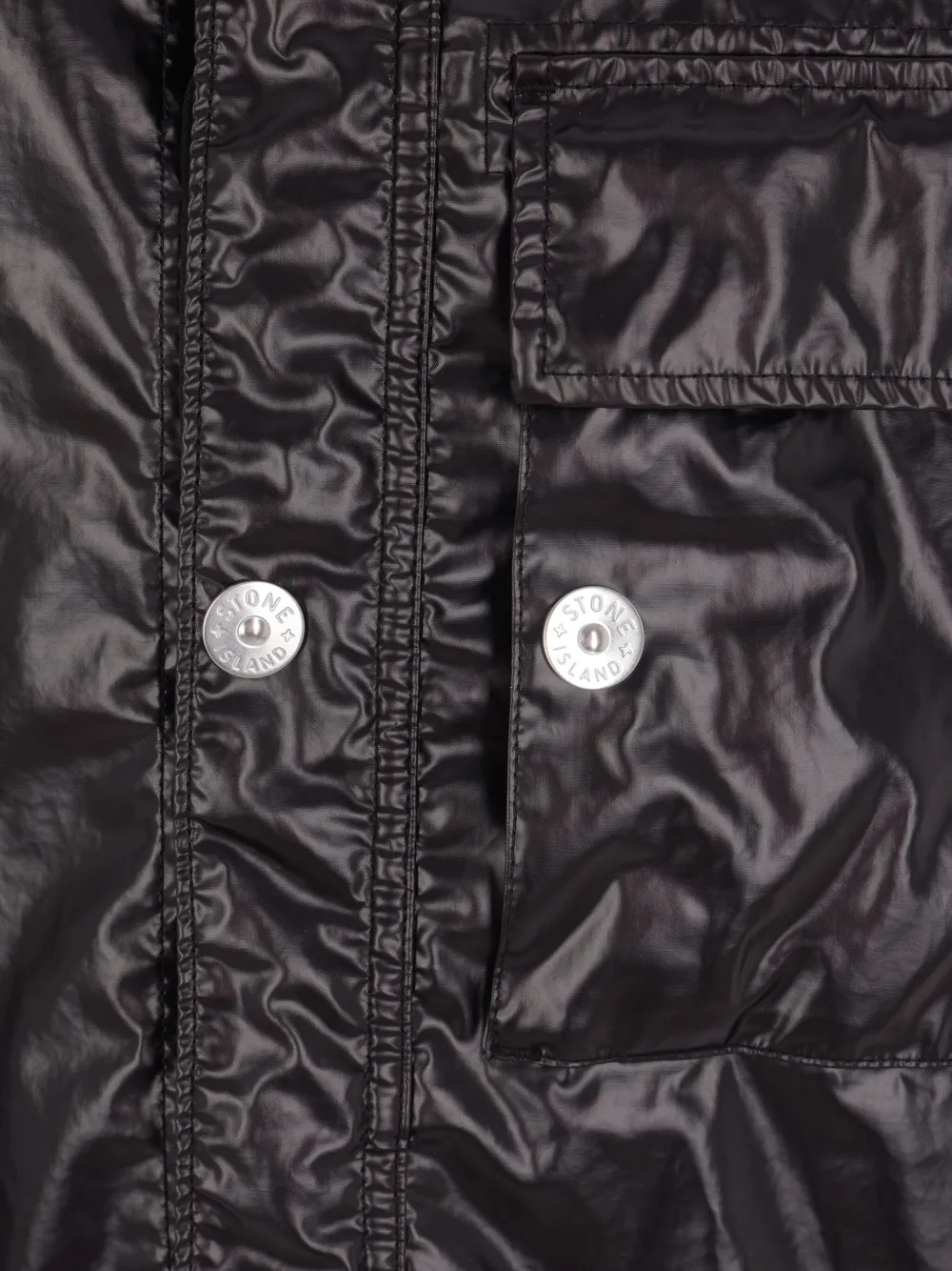 Stone Island snap-button patch-pocket jacket Zwart