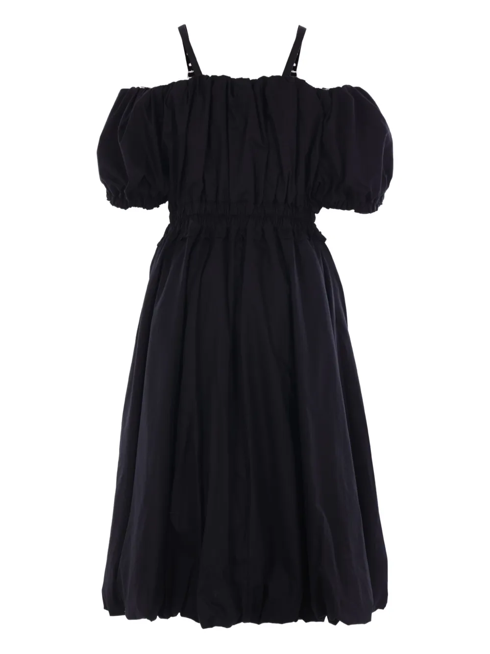 Noir Kei Ninomiya Midi-jurk met pofmouwen Zwart