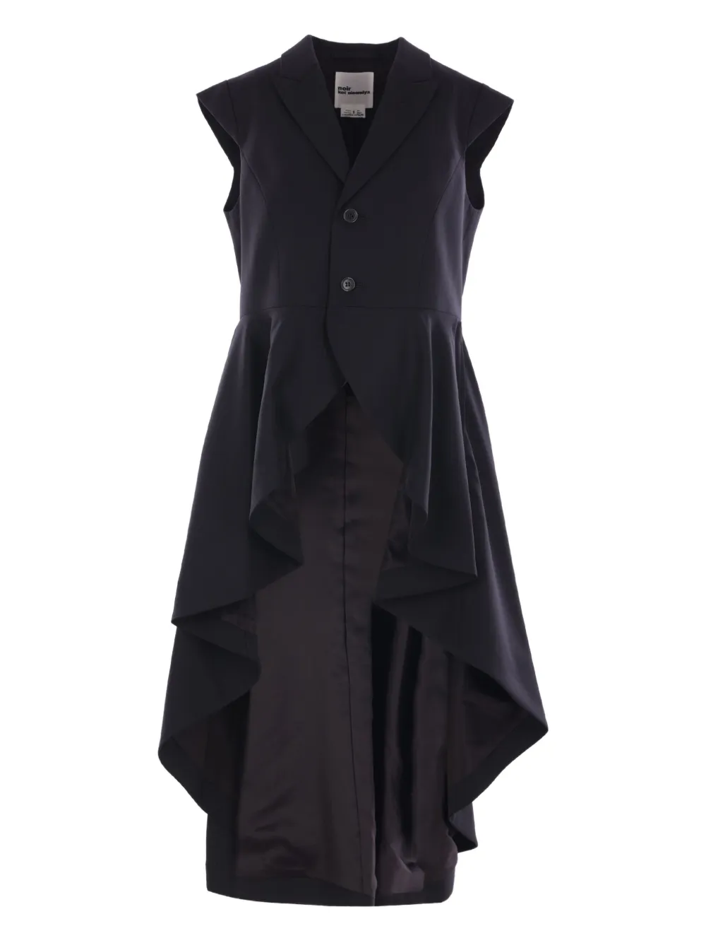 Noir Kei Ninomiya sleeveless high-low wool jacket | Black | Image 1