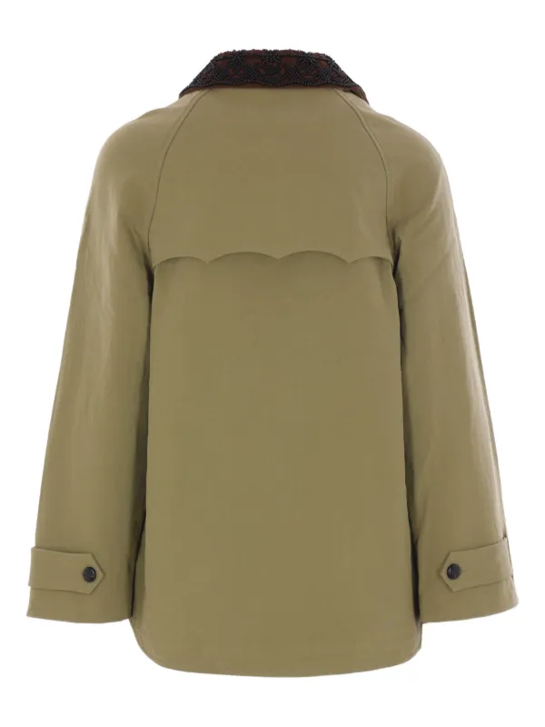 ジャケット・アウター Namacheko 24 Jacket Namacheko embroidered-collar Canvas Jacket | Green | FARFETCH