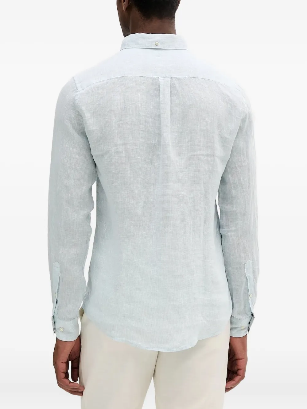 Barbour rear-yoke linen shirt - Blauw