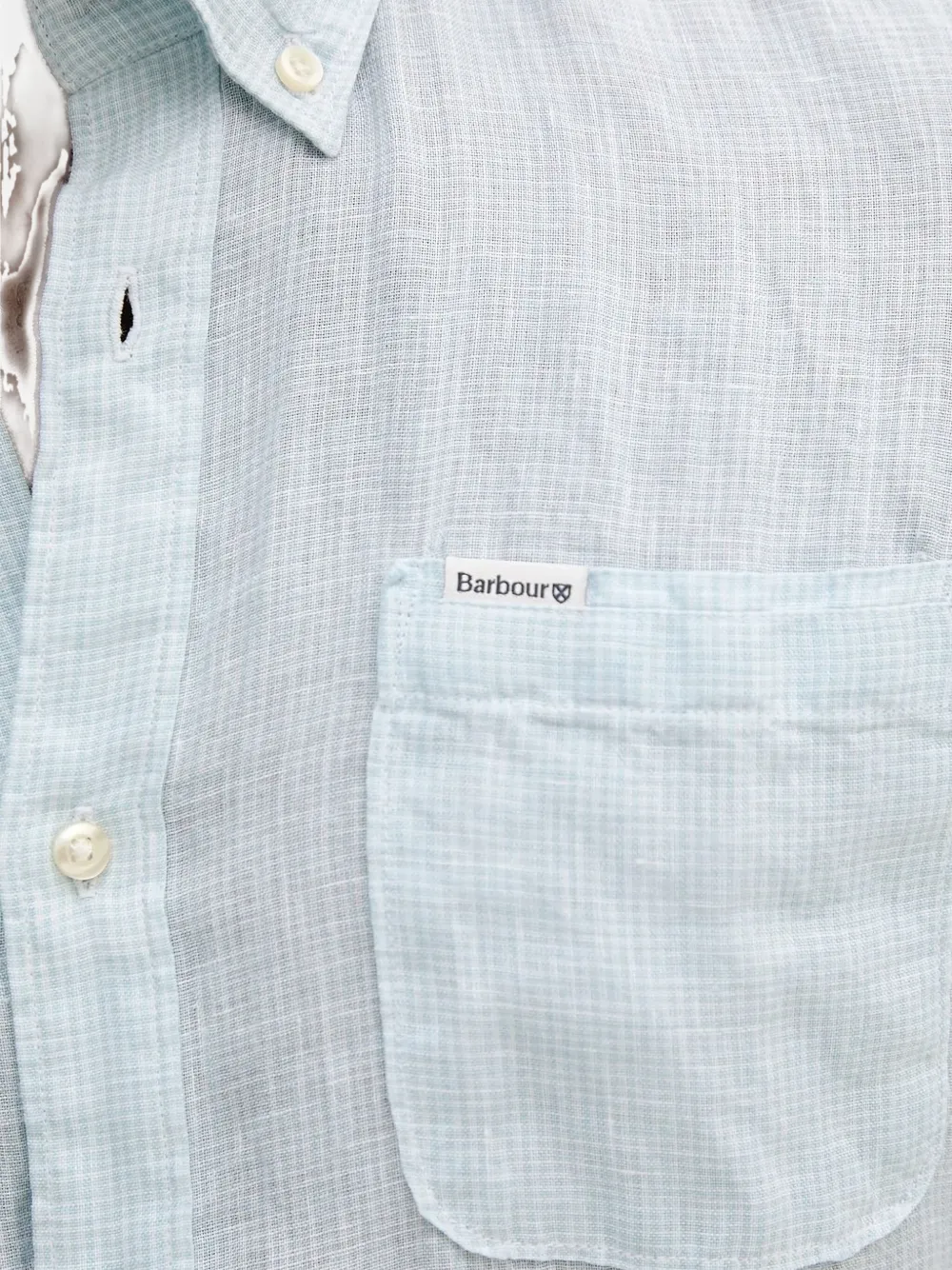 Barbour rear-yoke linen shirt Blauw