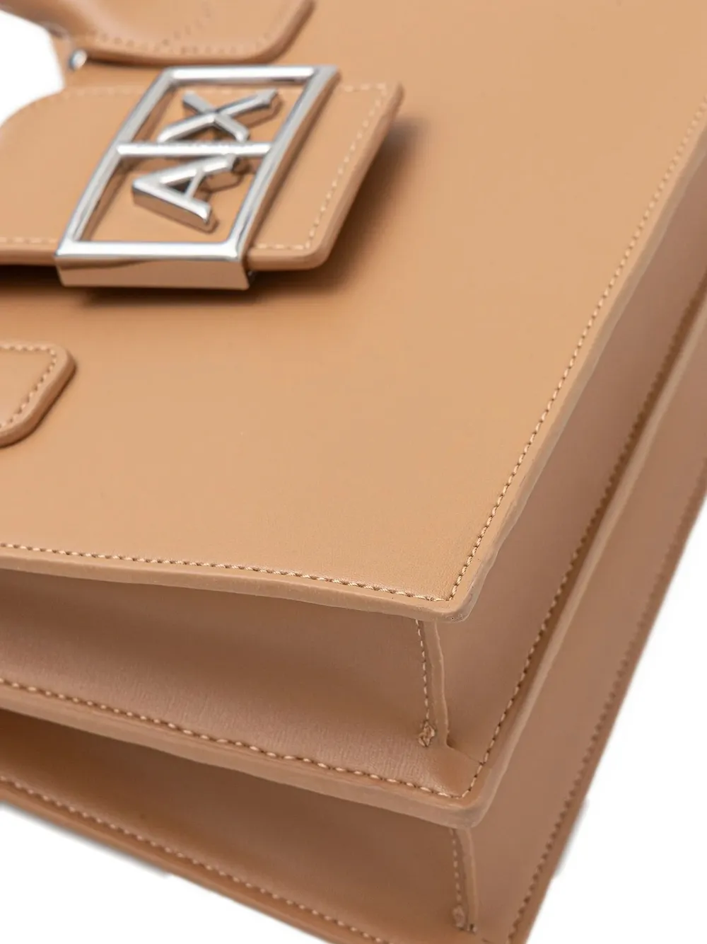 Armani Exchange Logo-plaque Top-handle Tote Bag In Brown
