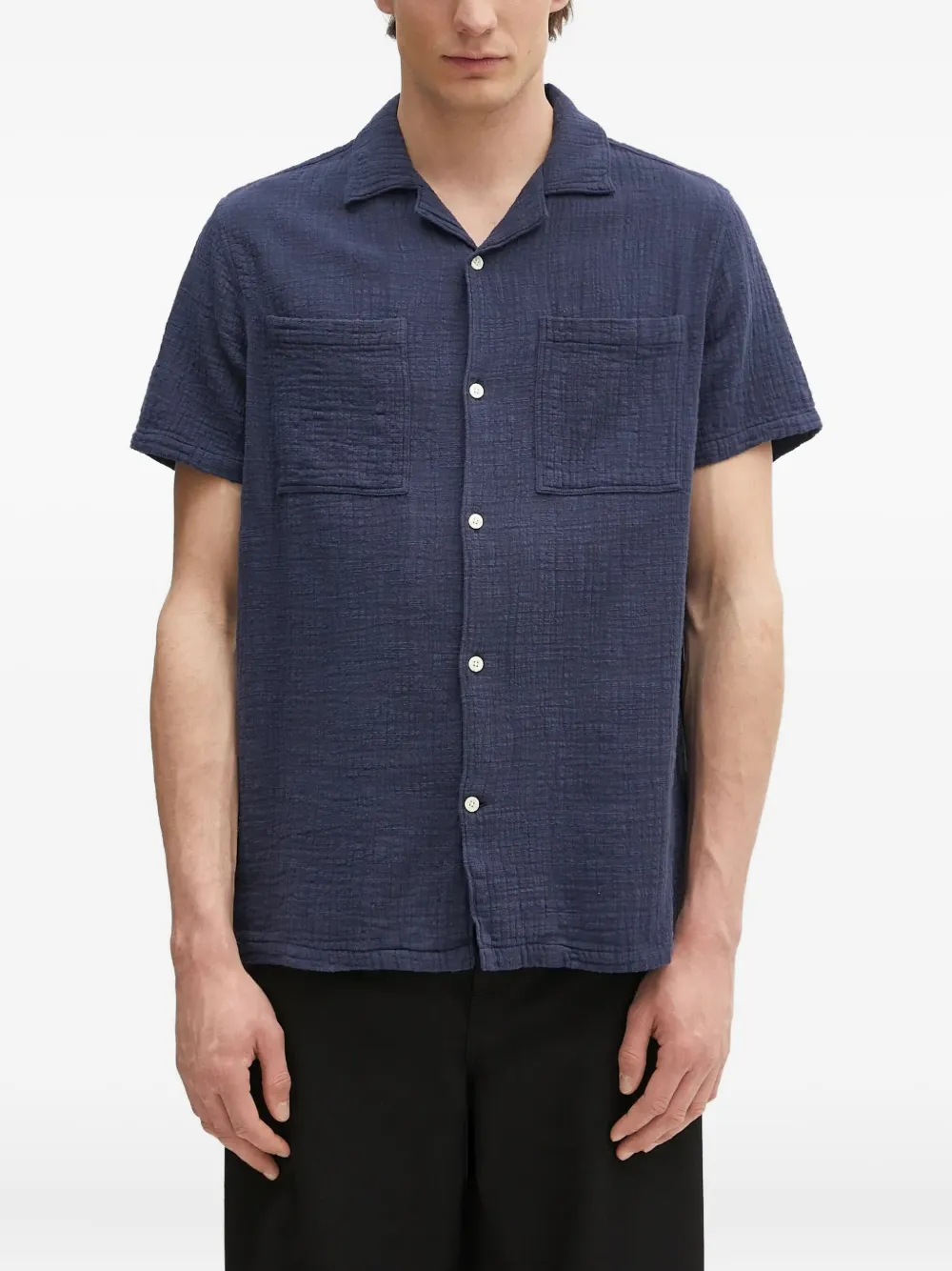 Barbour Overhemd met zak en omgekeerde kraag Blauw