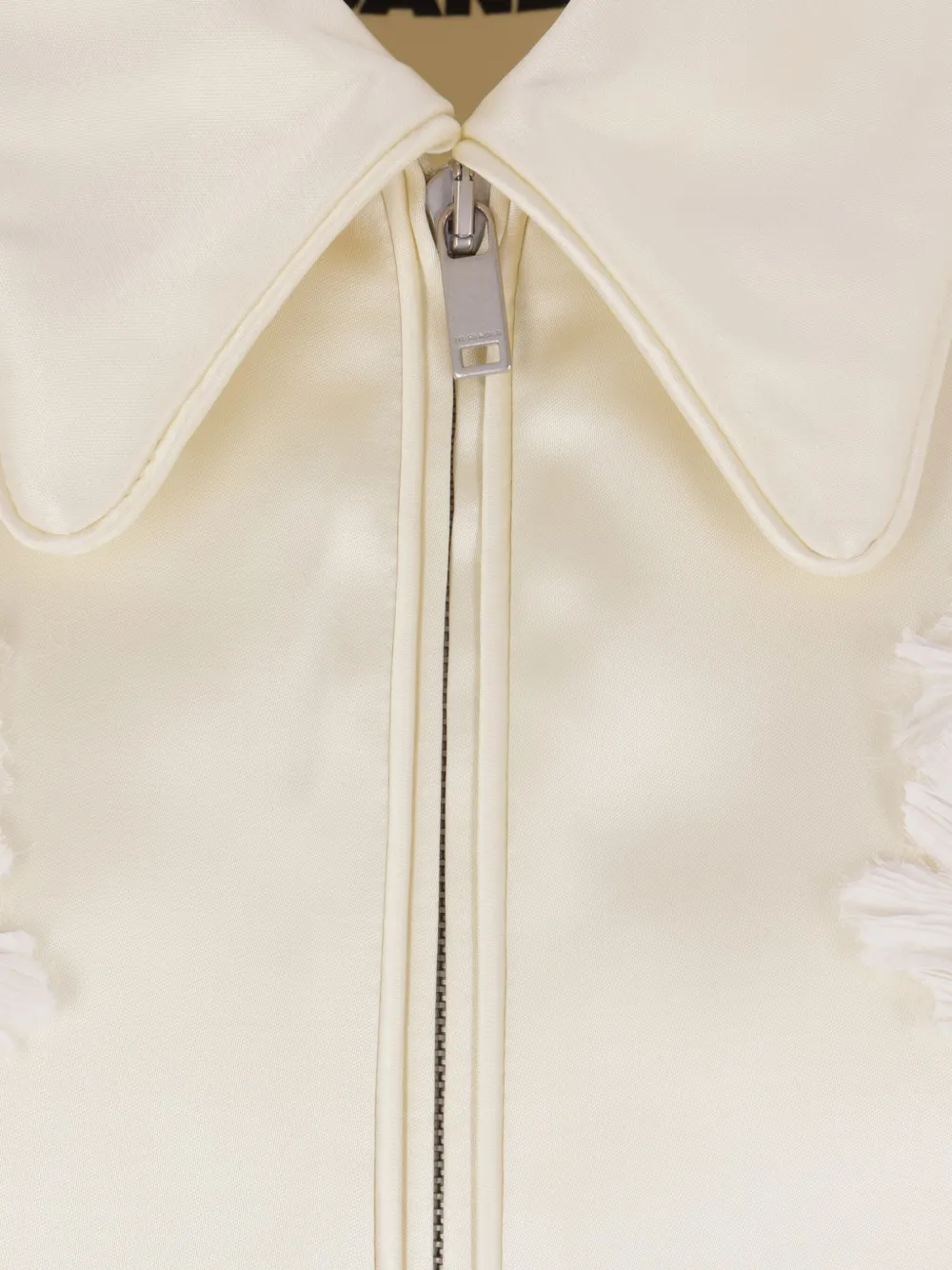 Jil Sander Bomberjack met geborduurde bloemen Beige
