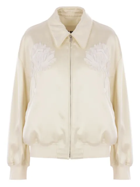 Jil Sander floral-embroidered bomber jacket