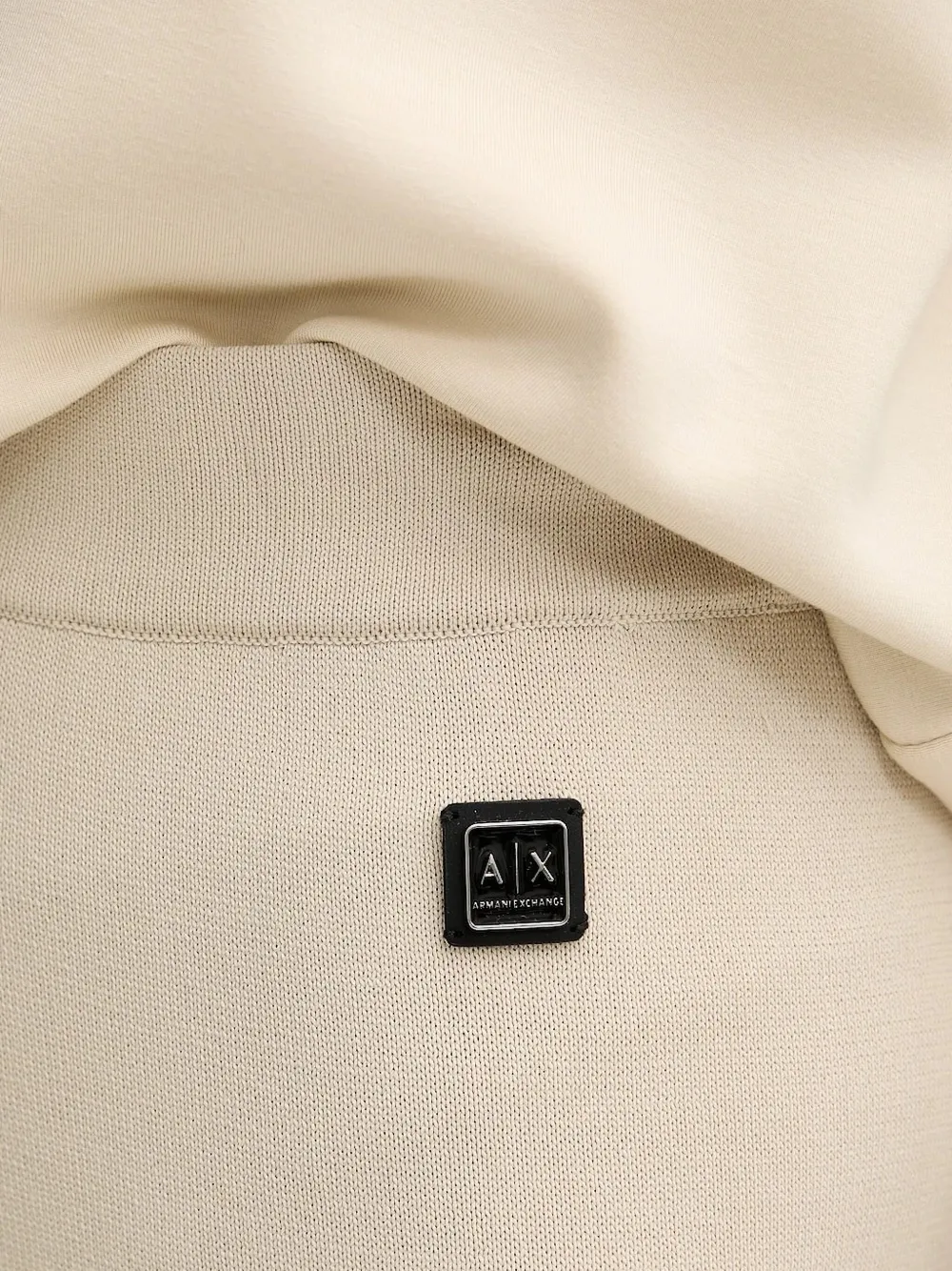 Armani Exchange Gebreide joggingbroek met logoplakkaat Beige