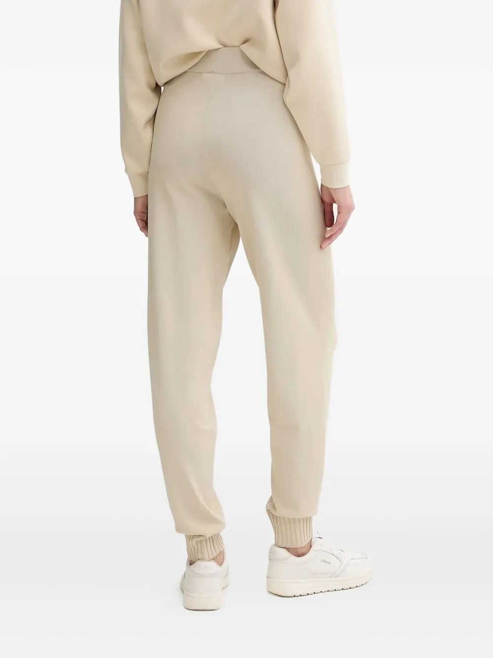 Armani Exchange Gebreide joggingbroek met logoplakkaat - Beige