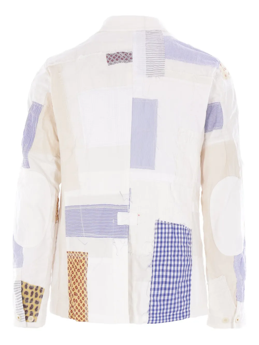 Junya Watanabe MAN patchwork single-breasted blazer Wit