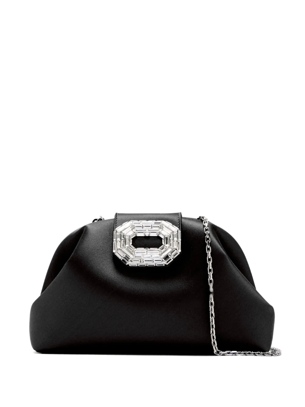 Camelia crystal-embellished satin clutch