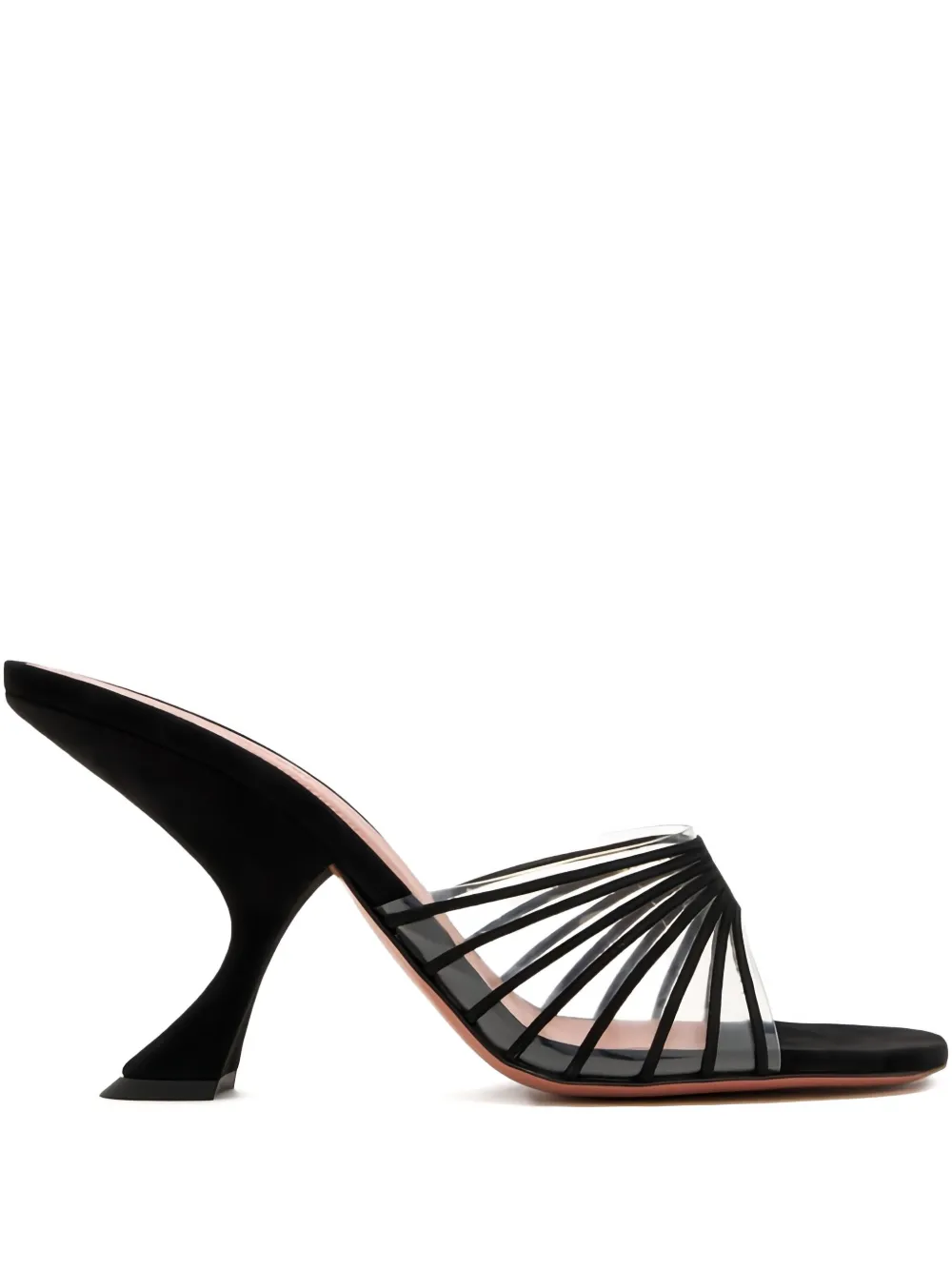 Amina Muaddi 90mm Mookie sculpted-heel strappy sandals Black