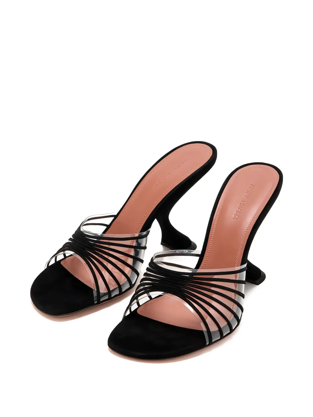 Amina Muaddi 90mm Mookie sculpted-heel strappy sandals Black