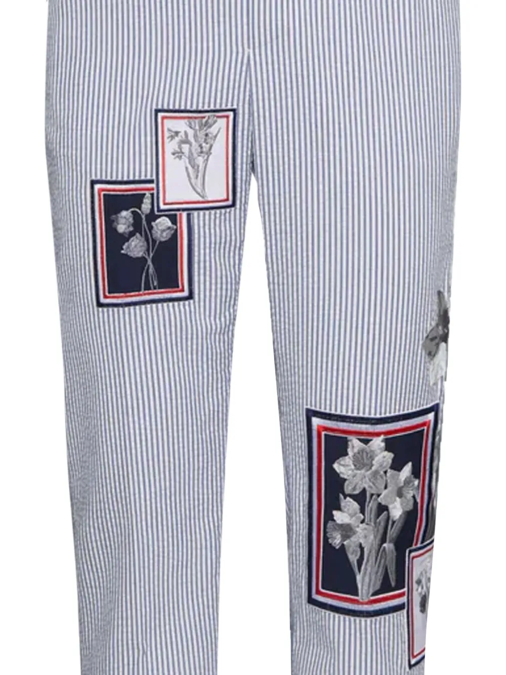 Thom Browne striped floral-patch pants | Regular-Fit & Straight Leg Pants | Image 2