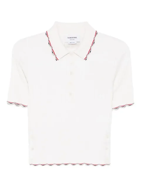 Thom Browne scalloped-trimmed polo top