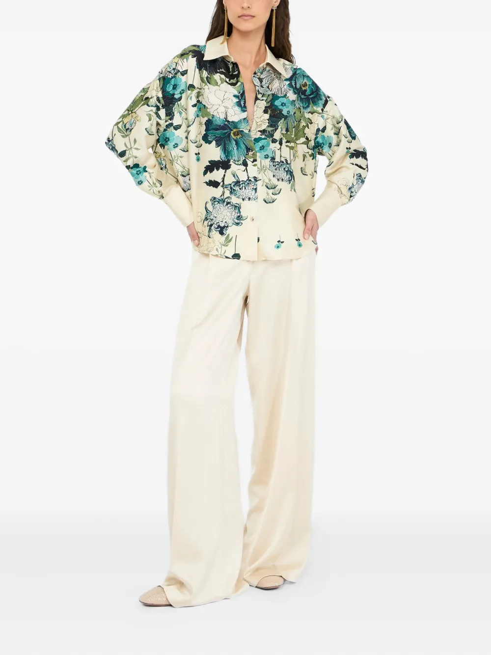 LIU JO Printed twill shirt - Wit