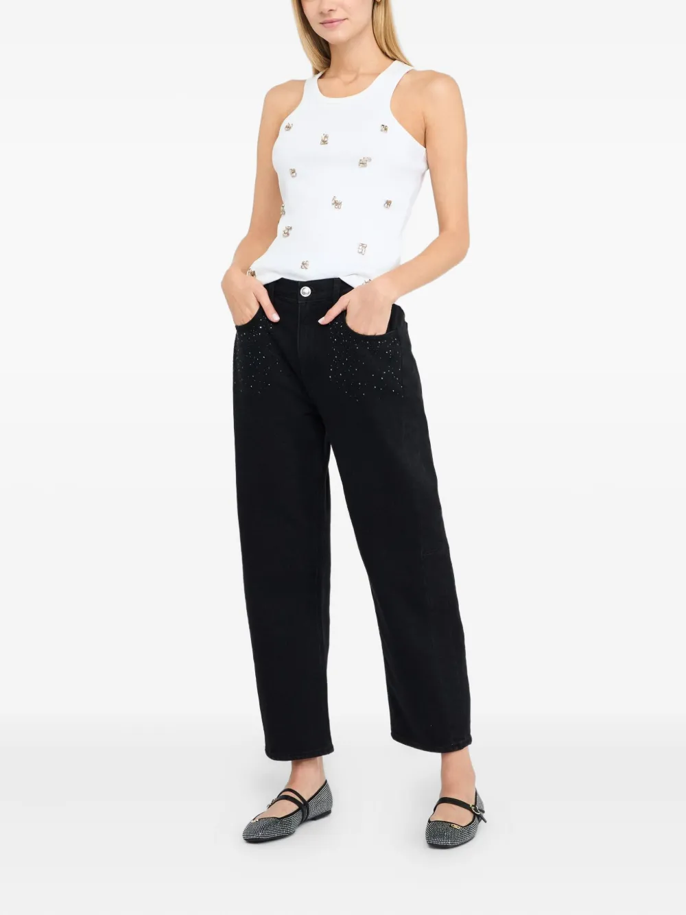 LIU JO Better jeans with rhinestones - Zwart