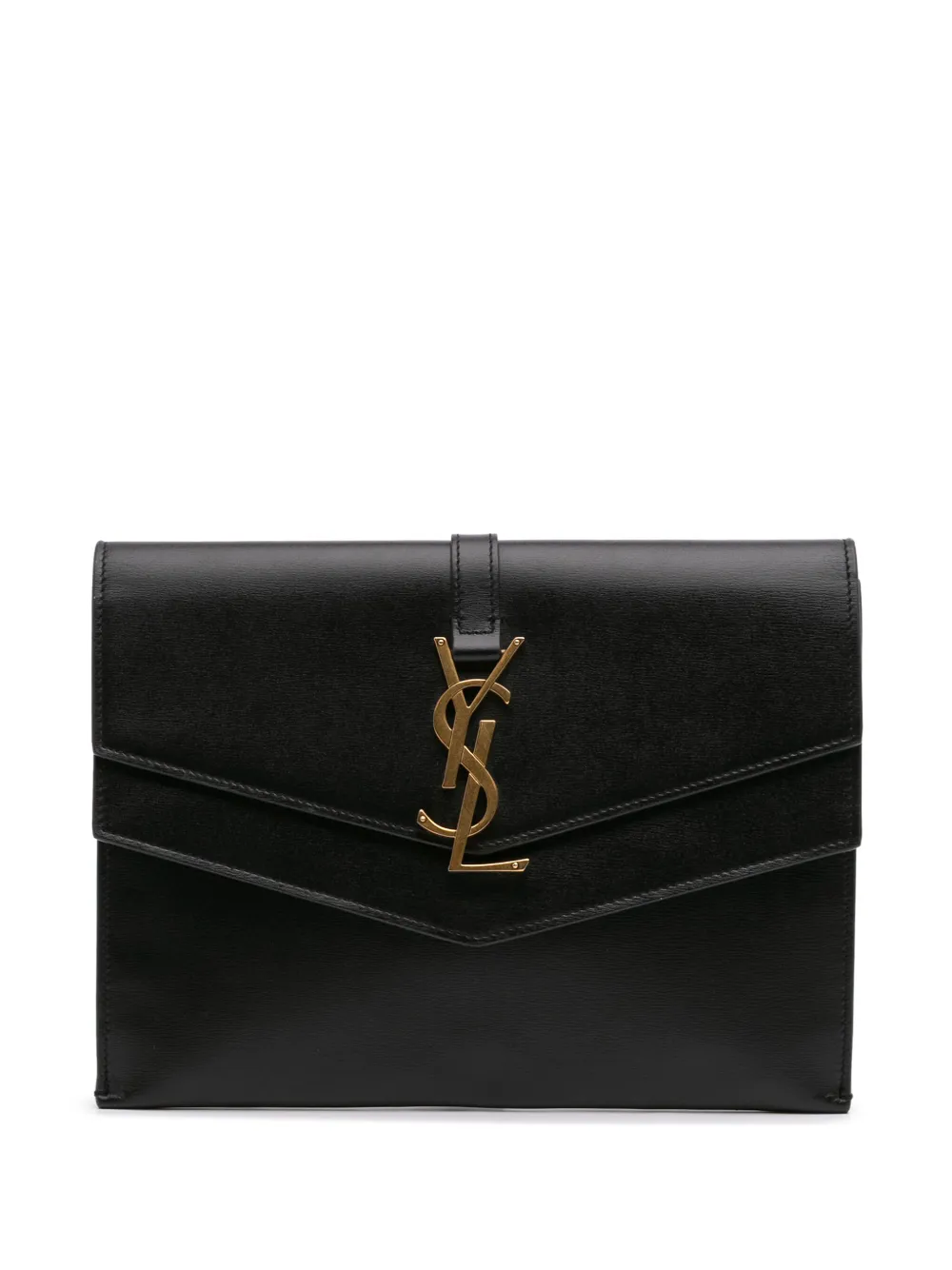 Pre-owned Saint Laurent 2018 Leather Monogram Sulpice Clutch Bag