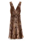 Prada Pre-Owned printed chiffon dress - Brown