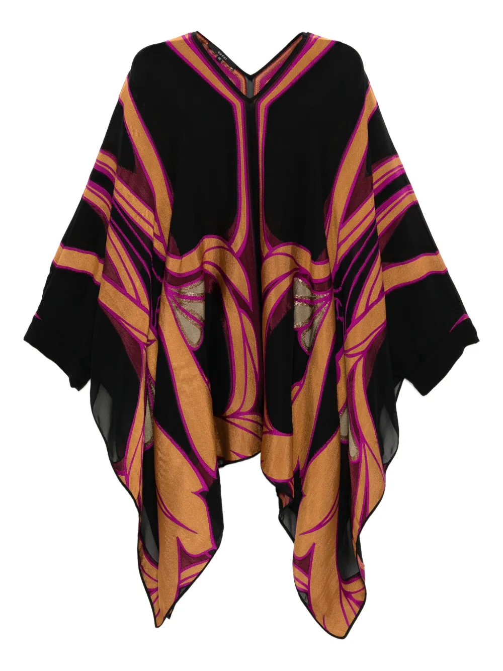 Gucci Pre-Owned pattern poncho - Nero