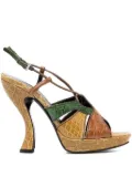 Prada Pre-Owned 120mm alligator sandals - Brown
