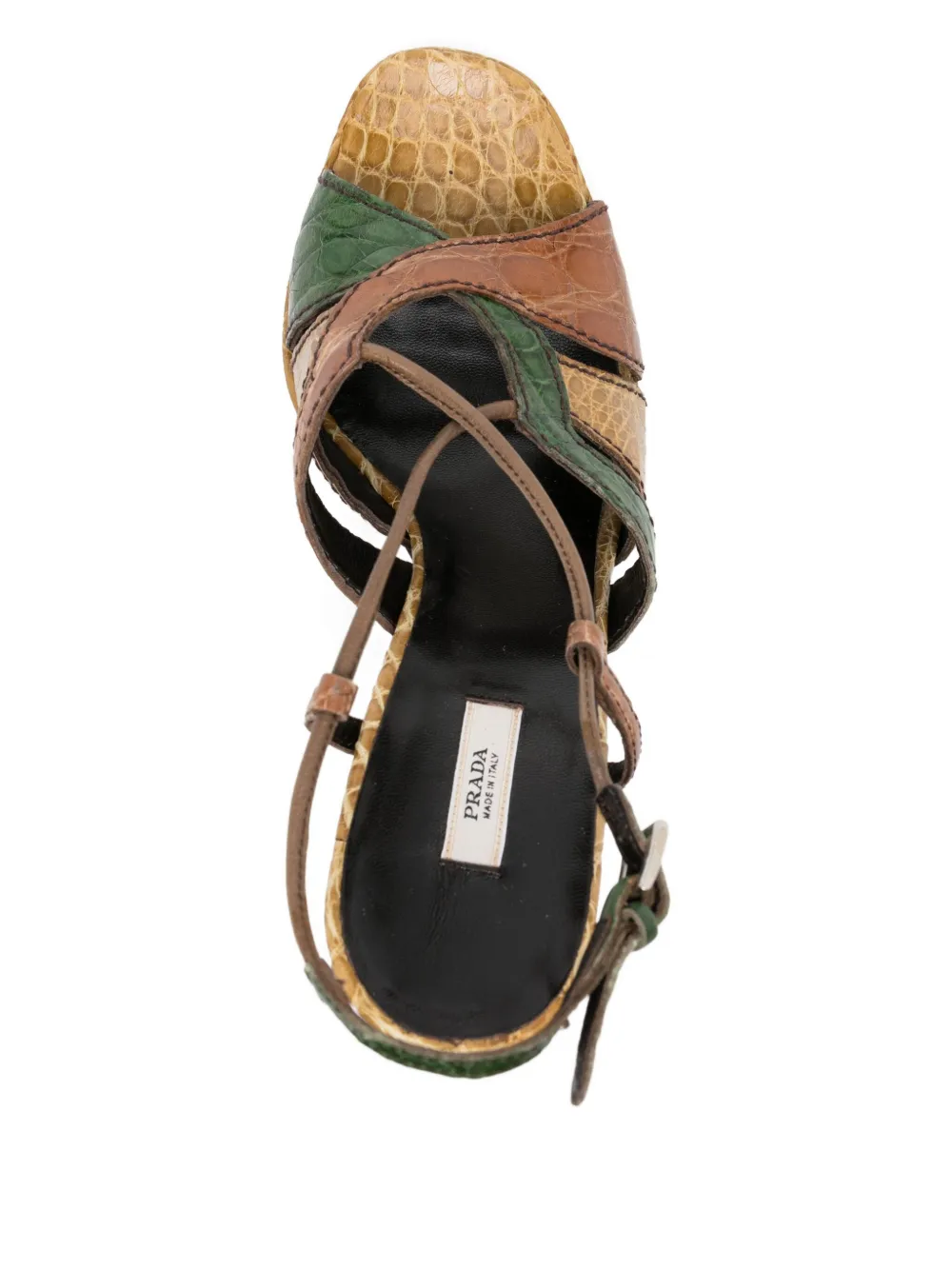Pre-owned Prada 120mm Alligator Sandals