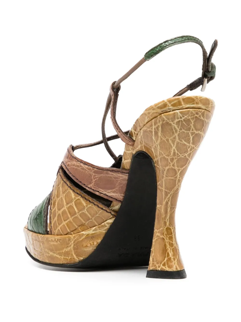 Pre-owned Prada 120mm Alligator Sandals