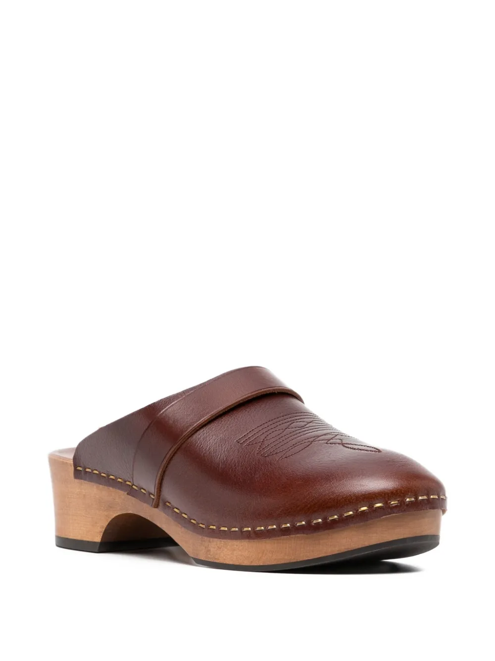 Saint Laurent Pre-Owned 50mm leren muiltjes - Bruin