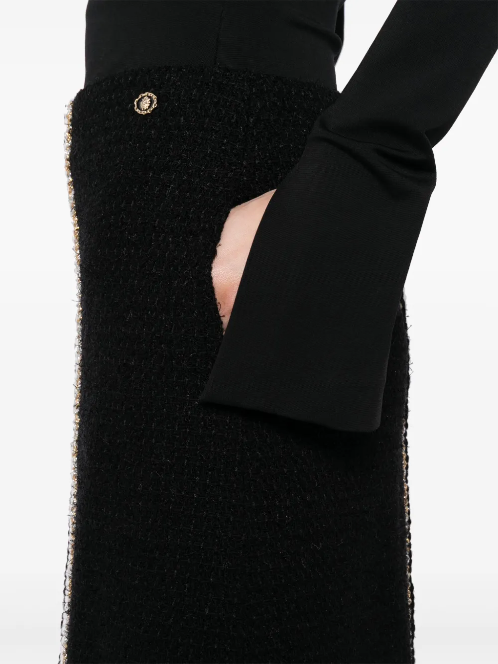 Pre-owned Chanel Tweed Skirt In Black