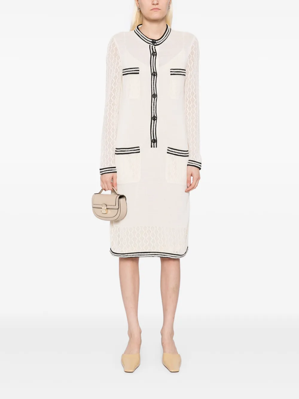 CHANEL Pre-Owned Gebreide jurk - Beige