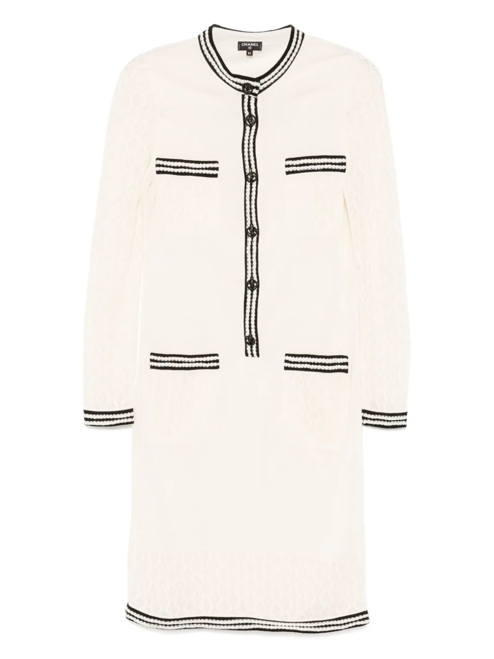 CHANEL Pre-Owned robe courte en maille | tons neutres | Image 1