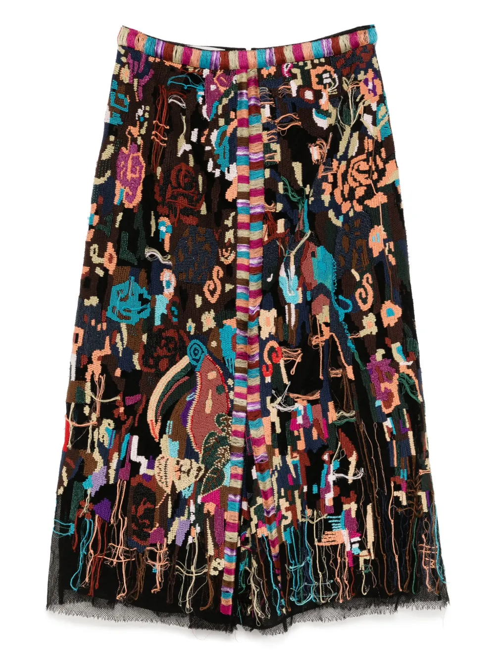 Valentino Garavani Pre-Owned embroidered maxi skirt - ブラック Valentino Garavani Pre-Owned embroidered maxi skirt - ブラック