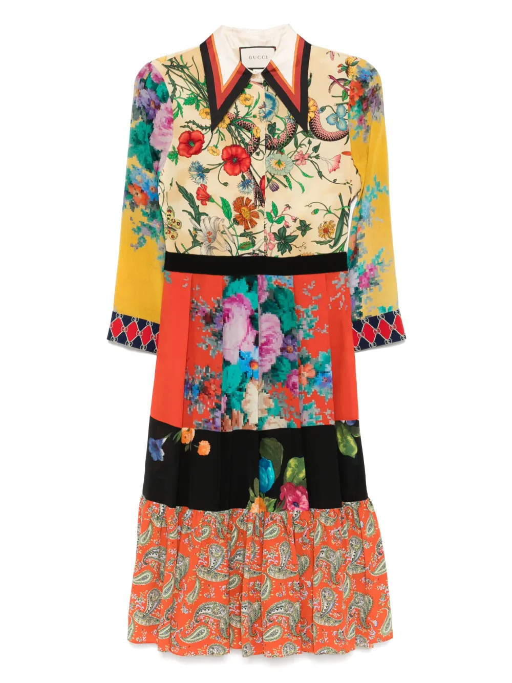 Gucci Pre-Owned pattern shirt dress - Rosso