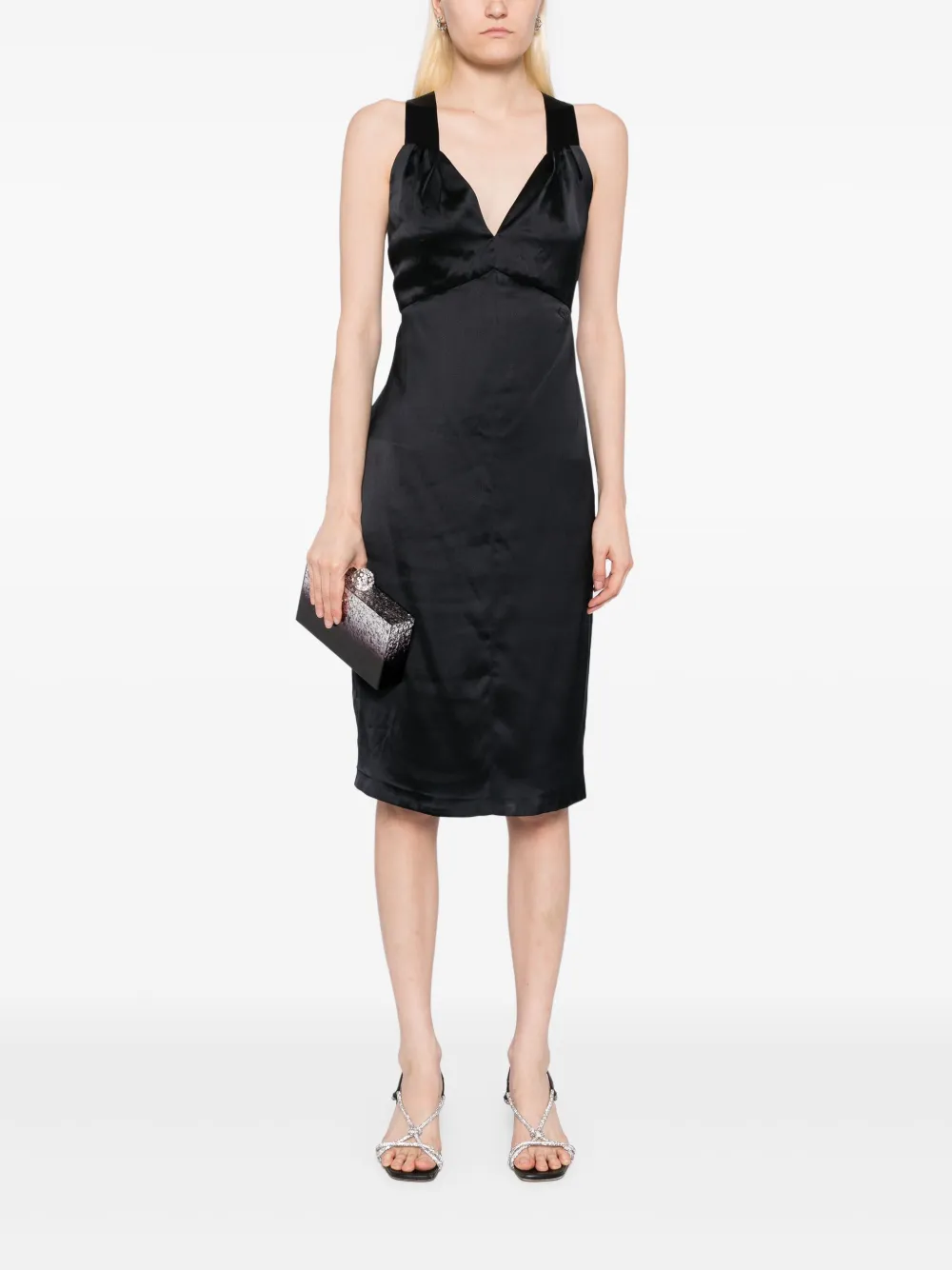 CHANEL Pre-Owned Zijden midi-jurk - Blauw