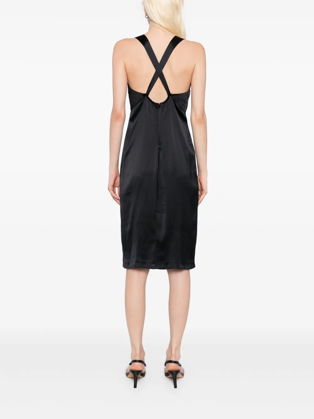 Pre-owned Chanel Silk Midi Dress In Blue
