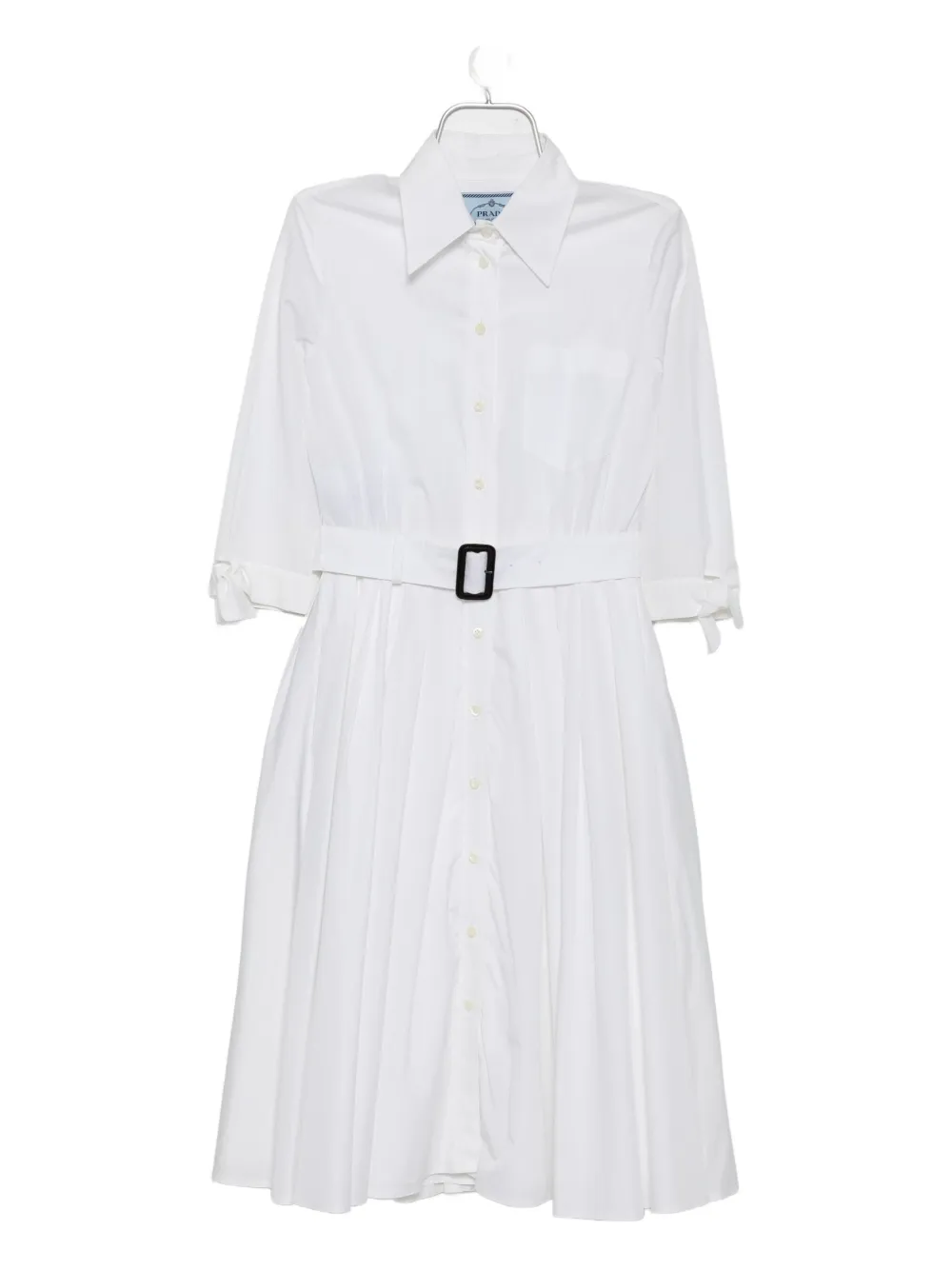 Prada Pre-Owned pleated shirt dress | White | Image 1