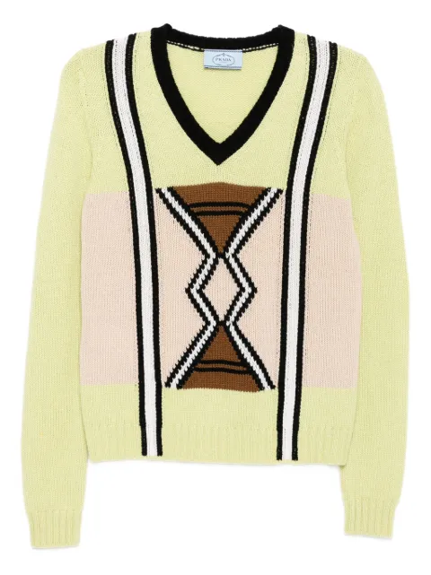 Prada Pre-Owned long-sleeve V-neck sweater