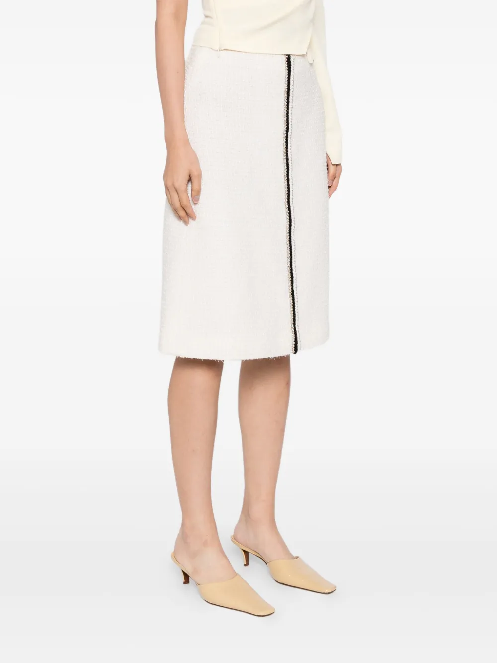 CHANEL Pre-Owned Tweed rok - Wit