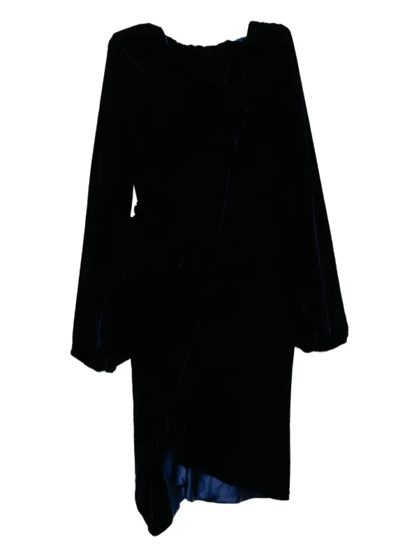 alexander mcqueen black velvet dress Alexander McQueen 1990s Black Velvet Plunge Mini Dress