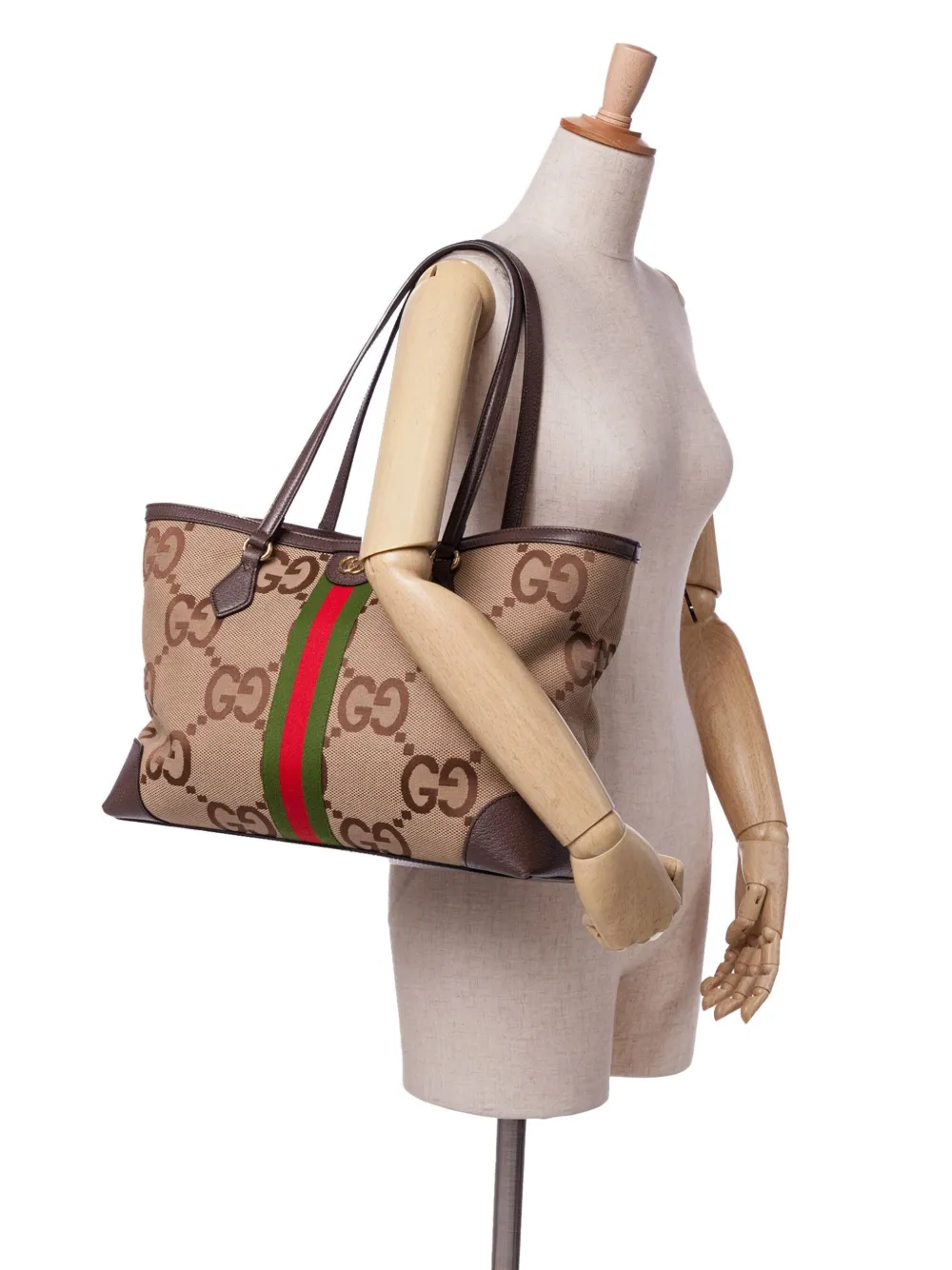 Gucci Pre-Owned 2016-2024 Medium Jumbo GG Canvas Web Ophidia tote bag | Pre-Owned | Image 2
