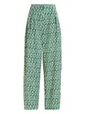 Essentiel Antwerp Ihalton geometric-print trousers - Green