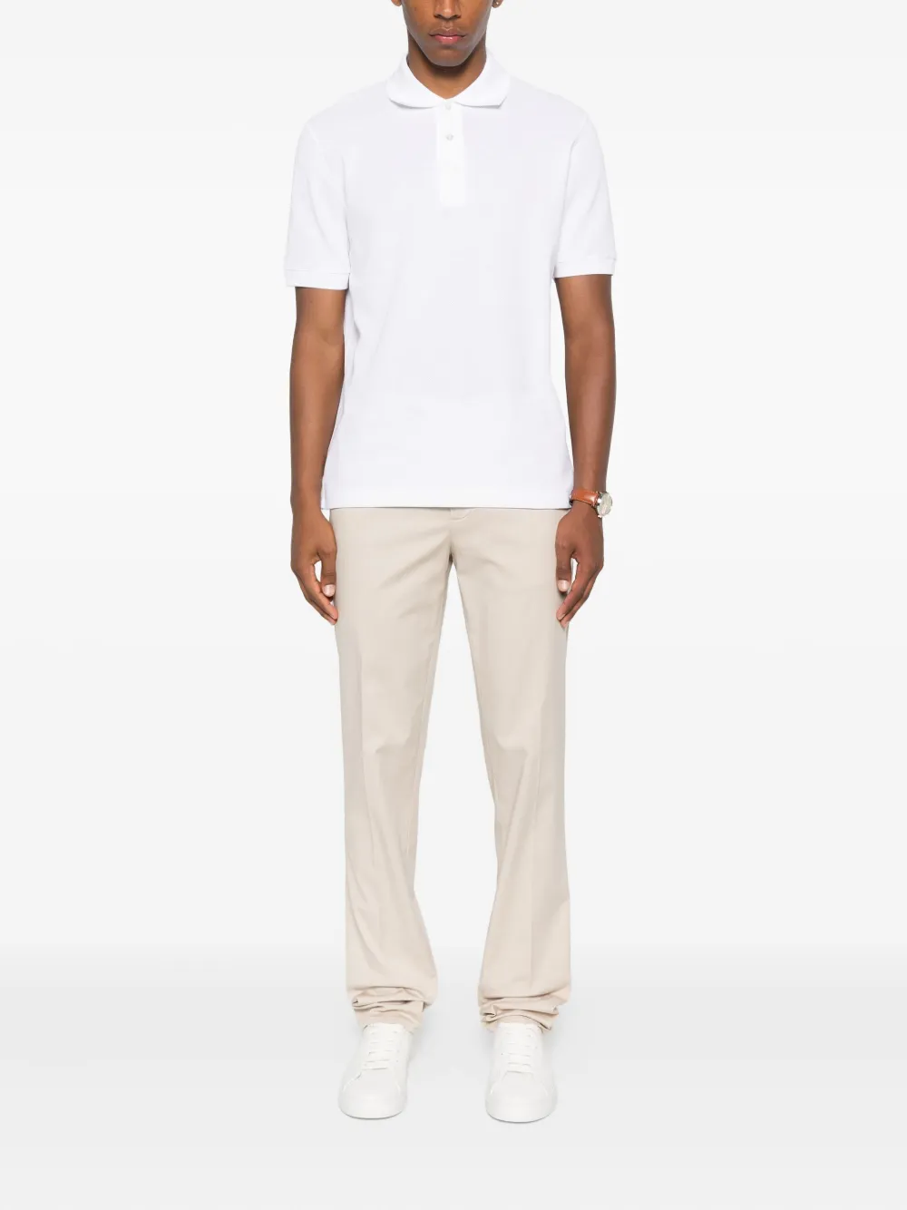 Canali Poloshirt met korte mouwen Wit